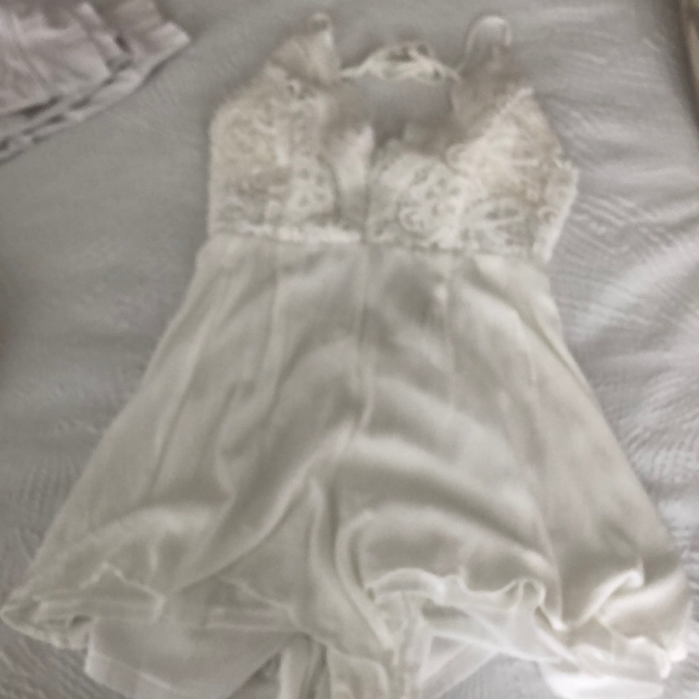 White open back romper size Med